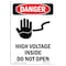 Signmission Safety Sign, OSHA Danger, 5" Height, High Voltage Inside, Portrait OS-DS-D-35-V-1333 - alternate 1